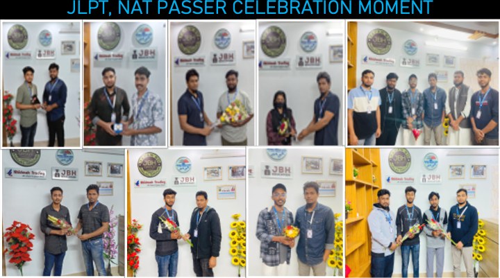 JLPT・NAT合格を祝う学生たち